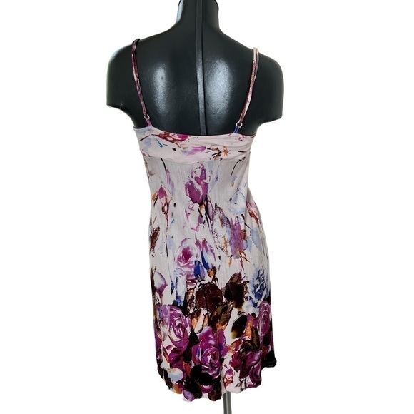TRINKET Purple Pink Floral Sleeveless Ruffle Mini Sundress Size M - Picture 2 of 16